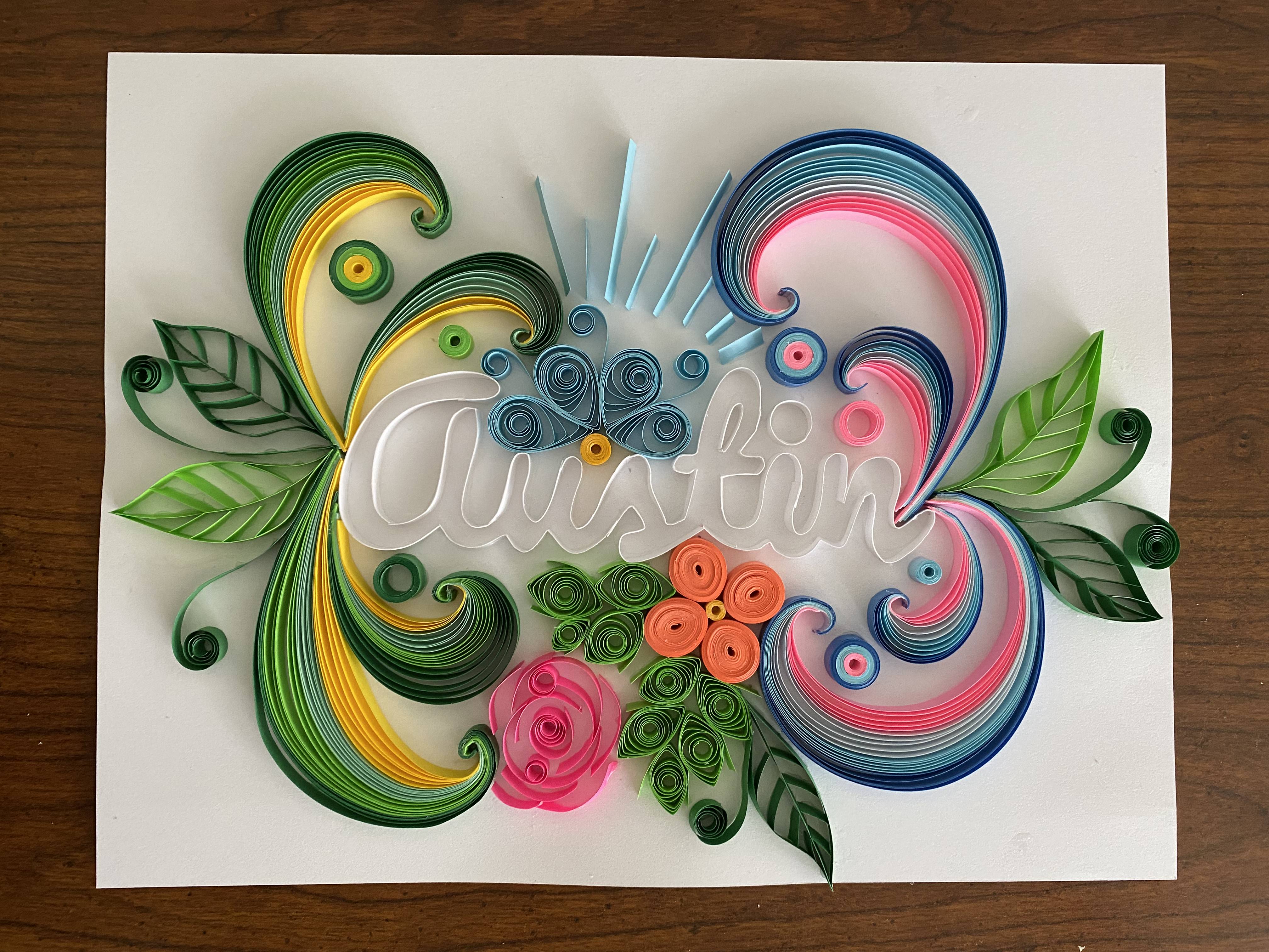 Quilled Name Card